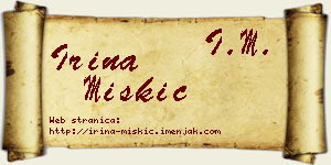 Irina Miškić vizit kartica